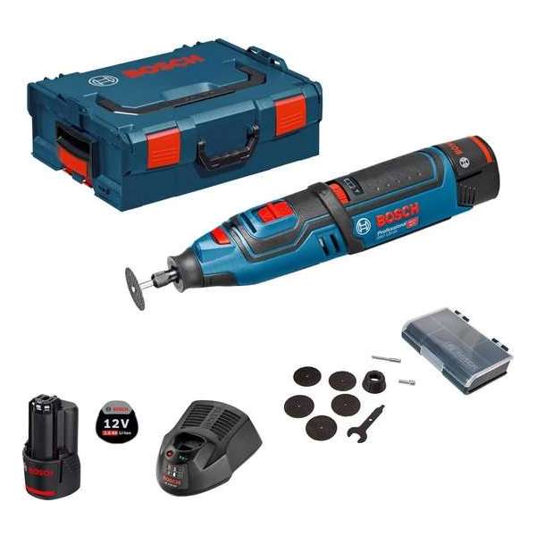 Bosch Professional GRO 10,8 V-LI Multitool - Roterend - Met 2 x 2,0 Ah Li-Ion accu's