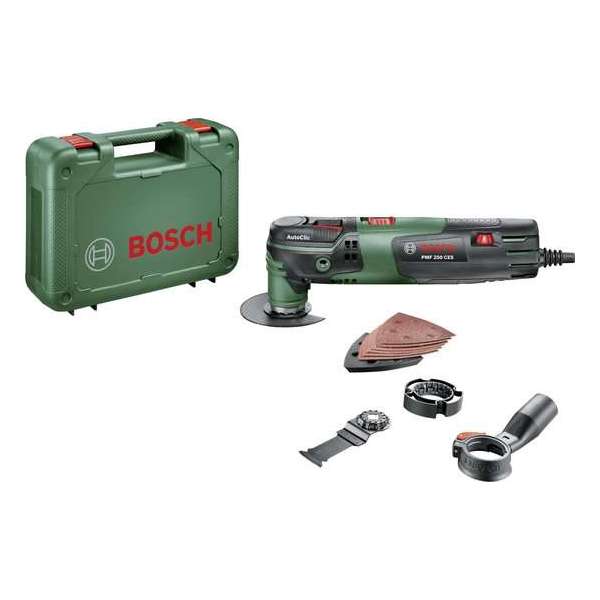 Bosch PMF 250 CES Multitool - Oscillerend - 250 Watt - Inclusief 6 accessoires en kunststof koffer