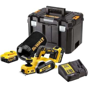 DeWalt DCP580P2 18V Li-Ion Accu schaafmachine set (2x 5.0Ah accu) in TSTAK - 82mm - 2mm - koolborstelloos