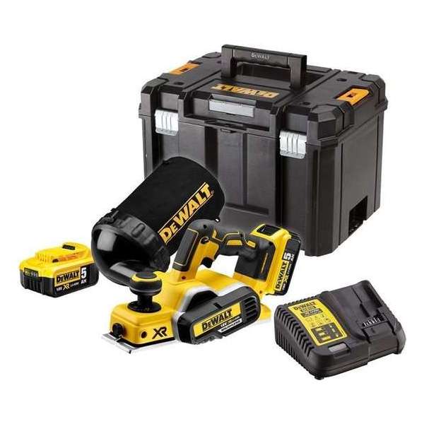 DeWalt DCP580P2 18V Li-Ion Accu schaafmachine set (2x 5.0Ah accu) in TSTAK - 82mm - 2mm - koolborstelloos