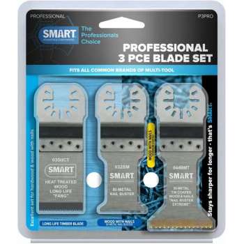 SMART Blades PRO Multitool Zaagbladen Set - Hout/Kunststof/Non-Ferrometaal - 3-Delig