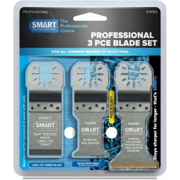 SMART Blades PRO Multitool Zaagbladen Set - Hout/Kunststof/Non-Ferrometaal - 3-Delig