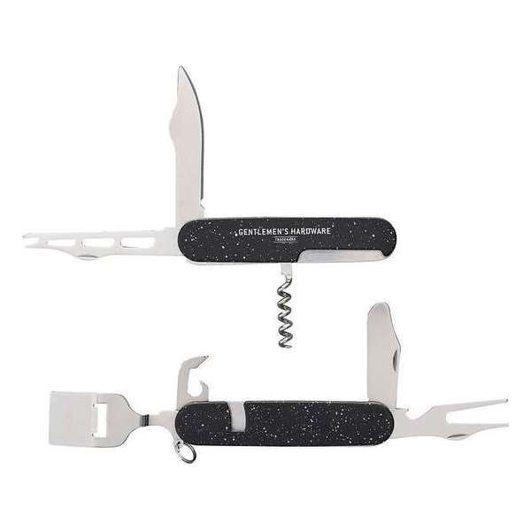 Gentlemen's Hardware Multitool Kaas & Wijn 11 Cm Rvs Zwart 2-delig