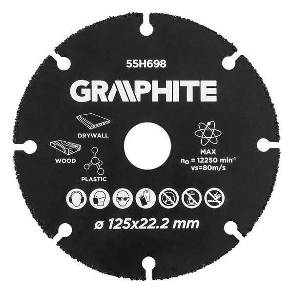 Graphite Carbide Multi Slijpschijf voor hout, kunststof, gips, ect. 125mm