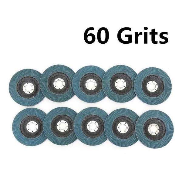 10PCS 125mm Professionele Flap Discs 5 Inch Schuurschijven 40/60/80/120 Grit Slijpschijven Blades Voor Haakse Slijper 60 Grit