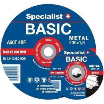 10 st x Doorslijpschijven Basic Specialist+ 2mm / 230mm (staal)