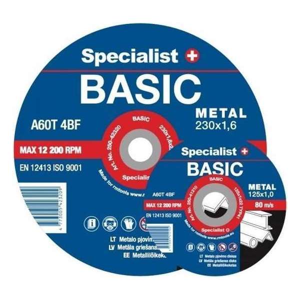 10 st x Doorslijpschijven Basic Specialist+ 2mm / 230mm (staal)