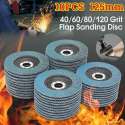 10PCS 125mm Professionele Flap Discs 5 Inch Schuurschijven 40/60/80/120 Grit Slijpschijven Blades Voor Haakse Slijper 40 Grit