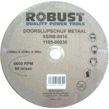 Doorslijpschijf Metaal Robust XSRB-0020 230Mm X 22Mm X 3Mm Set 5 Stuks