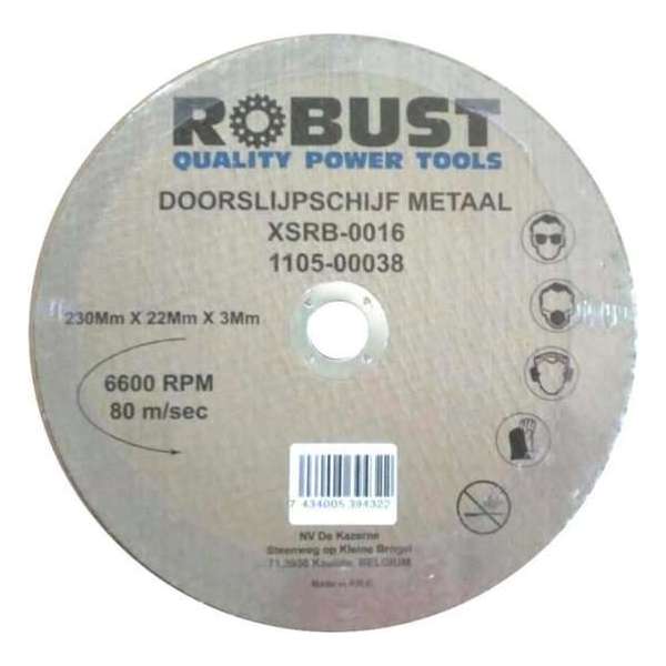 Doorslijpschijf Metaal Robust XSRB-0020 230Mm X 22Mm X 3Mm Set 5 Stuks