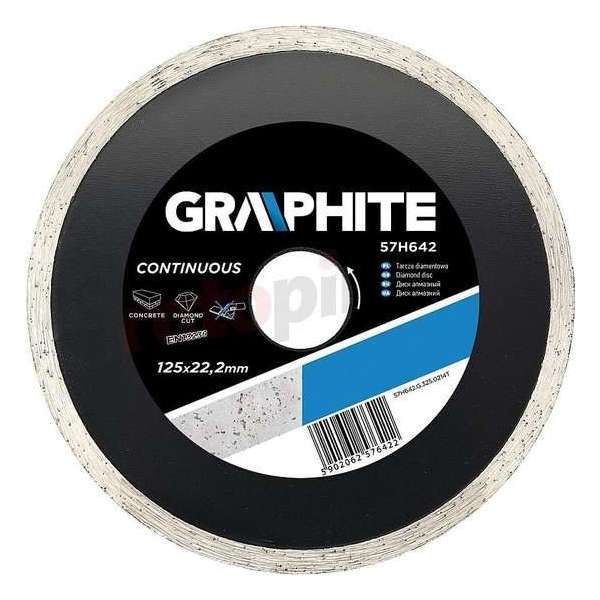 Graphite 57H642 Diamantschijf 125x22x6,0x2,2mm, Continuous, MPA EN13236