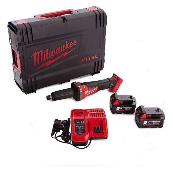 Milwaukee M18 FDG-502X 18V Li-Ion accu rechte slijper set (2x 5.0Ah accu) in HD Box - 6-8mm