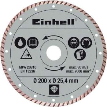 Einhell 4301175 Turbo Diamantdoorslijpschijf - 200 x 25,4 x 2,2mm - tegels