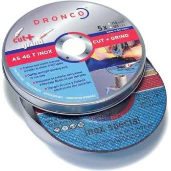 Dronco Blik doorslijp-/afbraamschijf 125mm (5 schijfjes) AS46T CUT&GRIND