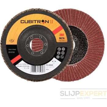 3M™ Cubitron™ II lamellenschijf 967A vlak 125 mm P40