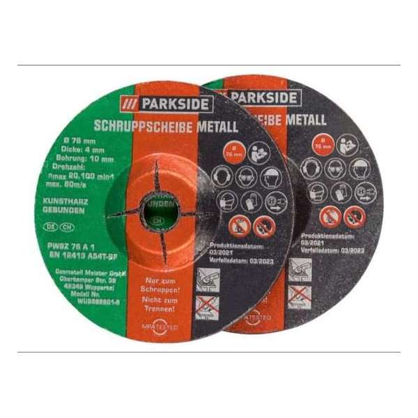 PARKSIDE® Toebehoren haakse slijper Schaafschijven, 2-delig - Voor gangbare 12V-haakse slijpers boring 10mm