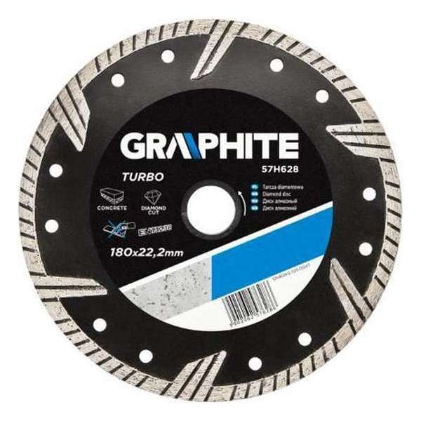 GRAPHITE Diamant Slijpschijf Turbo Wave, steen, beton, marmer 180 mm 57H628