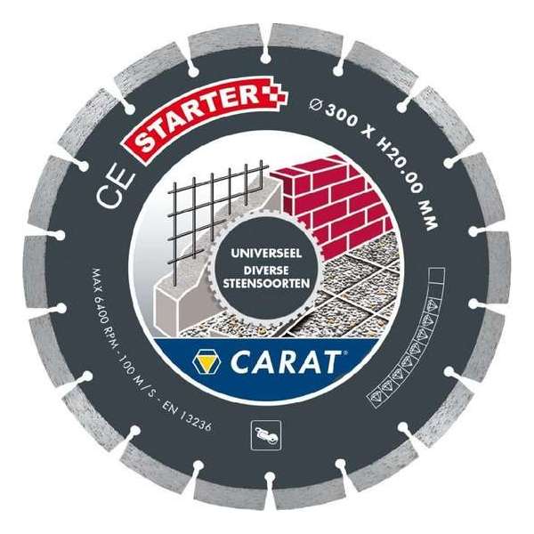 Carat CES3002000 Diamantzaagblad voor droogzagen - 300 x 20mm - Universeel