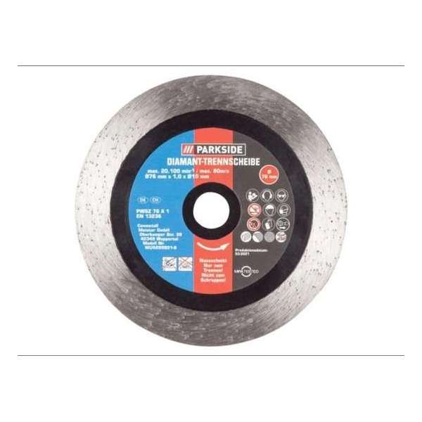 PARKSIDE® Toebehoren haakse slijper Diamant-natslijpschijf - Afmetingen: 76 x 1,0 mm (Ø x h)