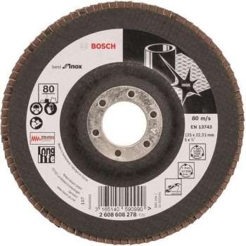 Bosch - Lamellenschuurschijf Best for Inox 125 mm, 22,23, 80