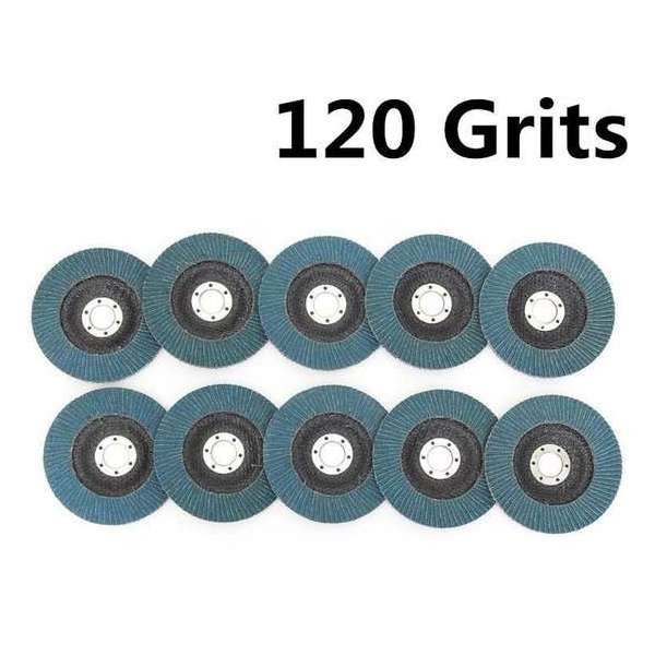 10PCS 125mm Professionele Flap Discs 5 Inch Schuurschijven 40/60/80/120 Grit Slijpschijven Blades Voor Haakse Slijper 120 Grit