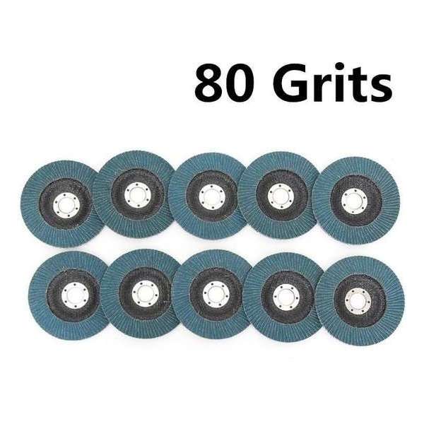 10PCS 125mm Professionele Flap Discs 5 Inch Schuurschijven 40/60/80/120 Grit Slijpschijven Blades Voor Haakse Slijper 80 Grit