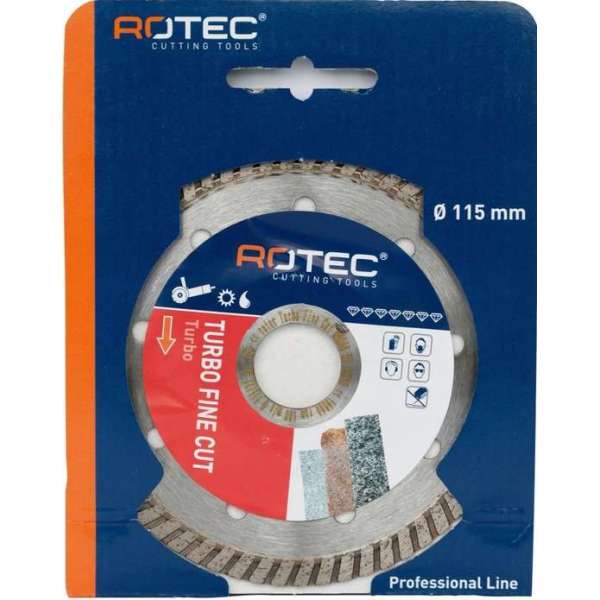 Rotec Diamant zaagblad turbo Fine cut  ø115xø22,2