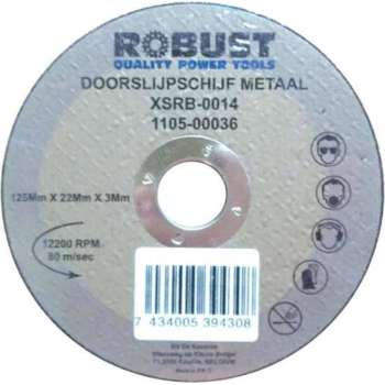 Doorslijpschijf Metaal Robust XSRB-0018 125Mm X 22Mm X 3Mm Set 5 Stuks