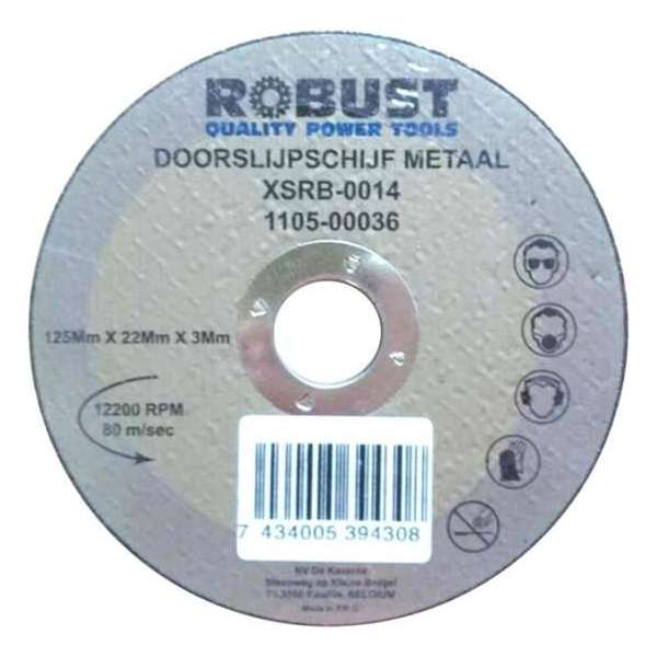 Doorslijpschijf Metaal Robust XSRB-0018 125Mm X 22Mm X 3Mm Set 5 Stuks