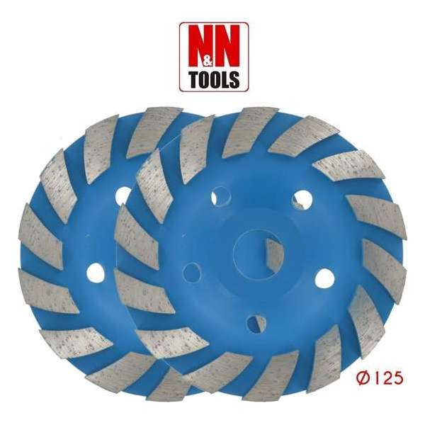 N&N Tools Diamantdoorslijpschijf Bias Cup Professional Multi Pack - 2 x 125 mm | Wet & Dry