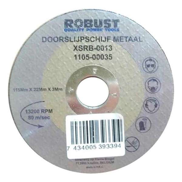 Doorslijpschijf Metaal Robust XSRB-0017 115Mm X 22Mm X 3Mm Set 5 Stuks