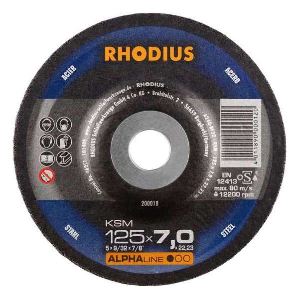 Rhodius KSM - Afbraamschijven - 5 Stuks - Staal - 125x7mm - Slijpschijven voor Haakse Slijper - Slijpschijf 125mm