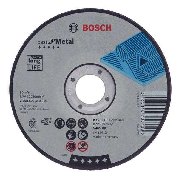 Doorslijpschijf gebogen Best for Metal A 30 V BF, 230 mm, 22,23 mm, 2,5 mm 1st