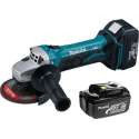 Makita BGA452RFJ 18V Li-Ion accu haakse slijper set (2x 3.0Ah accu) in Mbox - 115mm