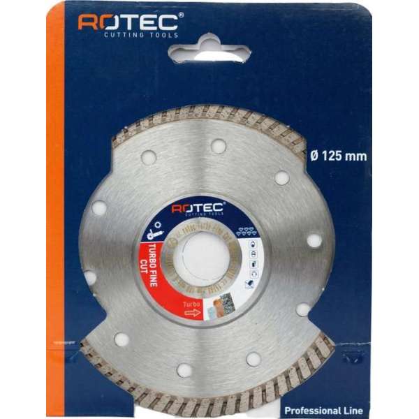 Rotec Diamant zaagblad turbo Fine cut  ø125xø22,2