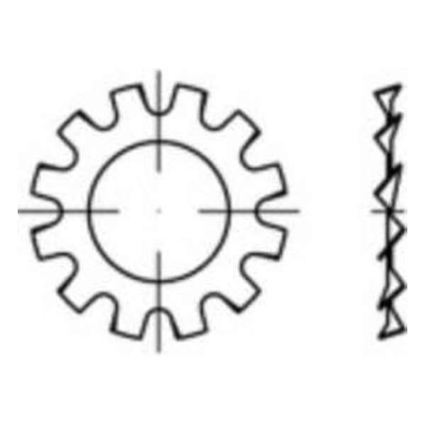 TOOLCRAFT 138320 Tandveerringen Binnendiameter: 6.4 mm DIN 6797 Verenstaal 500 stuk(s)