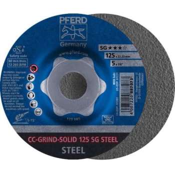 PFERD Slijpschijf 125 Mm Pferd Cc-Grind-Solid Sg Steel 64185125