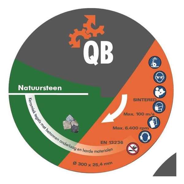 Diamant zaagblad QB Natuursteen Combi Ø300mm asgat 25,4/20mm - slijpschijf