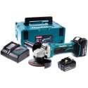 Makita DGA452RMJ 18V Li-ion Accu haakse slijper set (2x 4.0Ah accu) in Mbox - 115mm