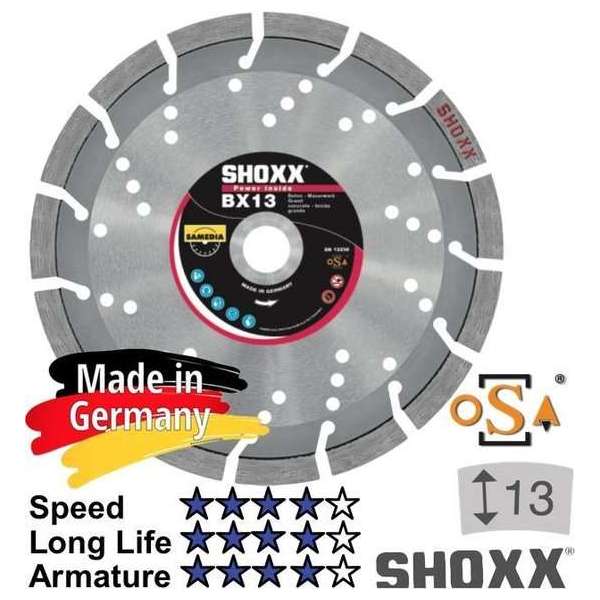 Diamantdoorslijpschijf 400 x asgat 25,4 / 20mm (Zwaar) gewapend beton, Samedia Germany SHOXX BX13 - 310057