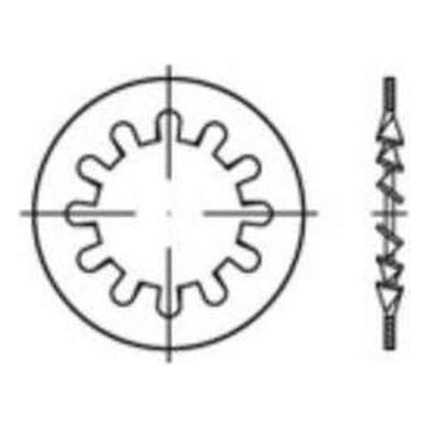 Tandwielen Binnendiameter: 4.3 Mm Din 6797 Verenstaal Galvanisch Verzinkt 500 Stuks Toolcraft 138376