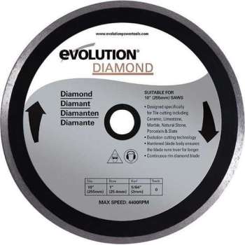 EVOLUTION - Evolution Rage diamant zaagblad 255 mm - DIA 255 MM - DIAMOND