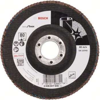 Bosch - Lamellenschuurschijf Best for Inox 125 mm, 22,23 mm, 80, 12.250 o.p.m.