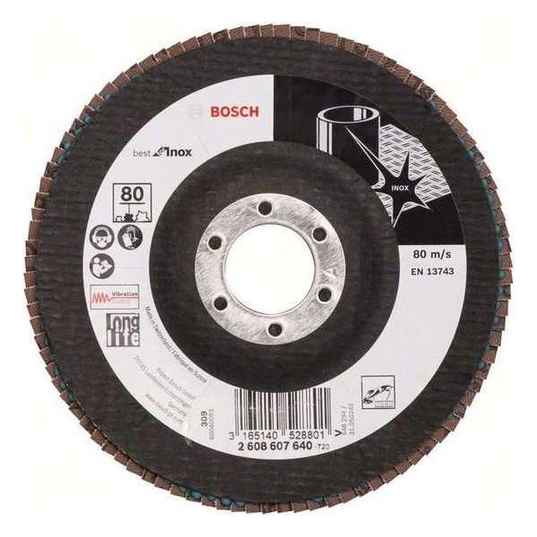 Bosch - Lamellenschuurschijf Best for Inox 125 mm, 22,23 mm, 80, 12.250 o.p.m.