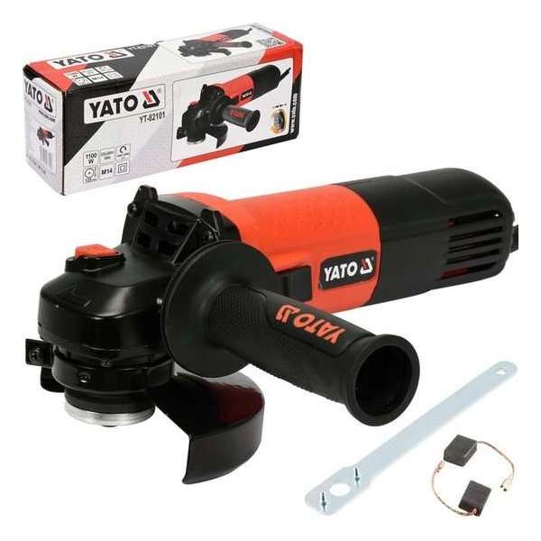 YATO Haakse slijper - 1100W - 125mm - 3m rubberen kabel  - inclusief softgrip en softstart