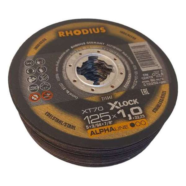 RHODIUS Slijpschijven - Voor metaal - 25 stuks - 125 x 1,5 x 22,23