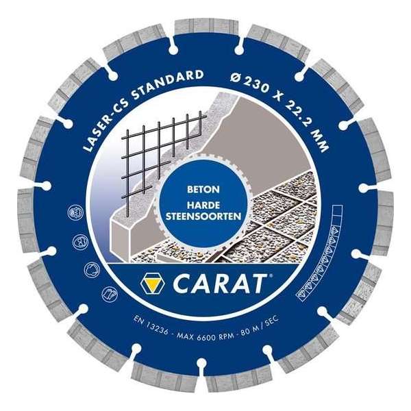 Carat CS23030010 CS Standard Diamantdoorslijpschijf - 230 x 22,23mm - beton - harde materialen