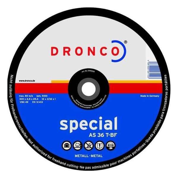 Dronco Doorslijpschijf 350x3.0x25.4mm staal AS36T special afkortzaag