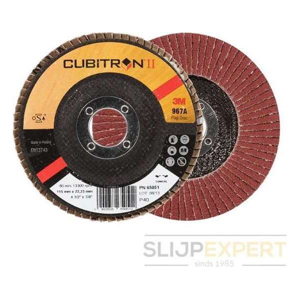 3M™ Cubitron™ II Lamellenschijf 967A conisch 125 mm P40