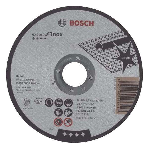 Bosch - Doorslijpschijf recht Expert for Inox AS 46 T INOX BF, 125 mm, 22,23 mm, 1,6 mm